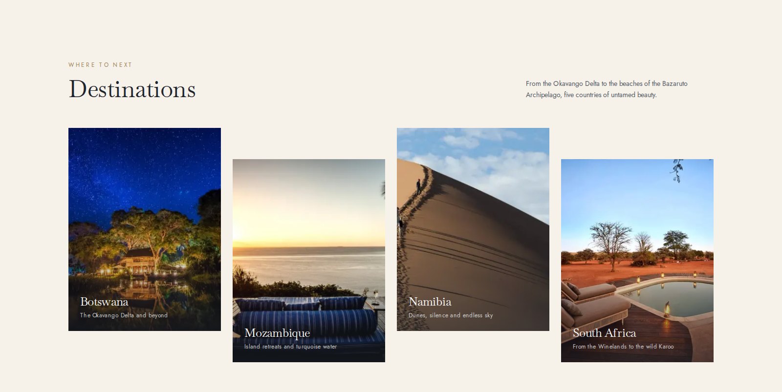 Unique Stays website